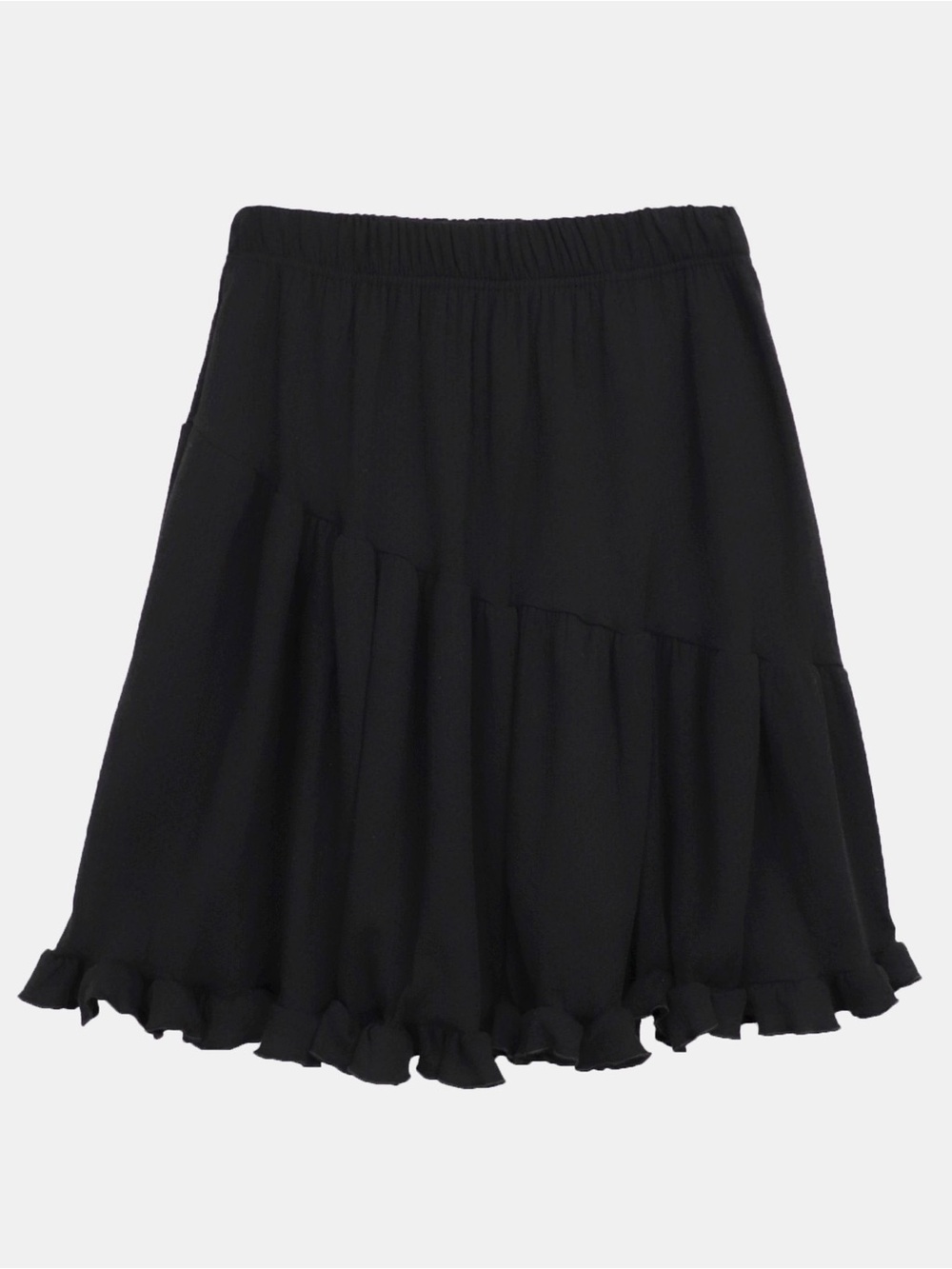 moving sale 💕 - black made in korea ruffled midi skirt no size tag